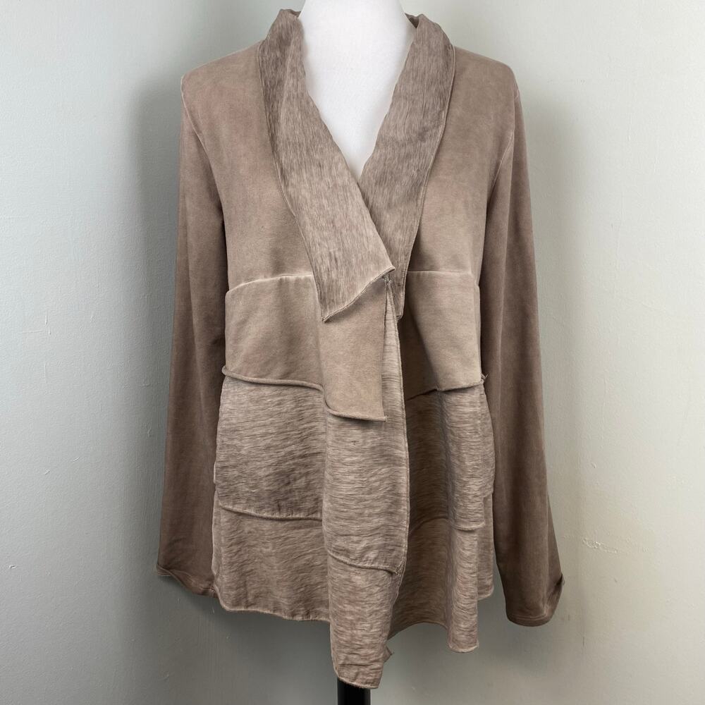 Whisper & Glow Blush Lightweight Layered Ruffled Open Cardigan Large Whimsical